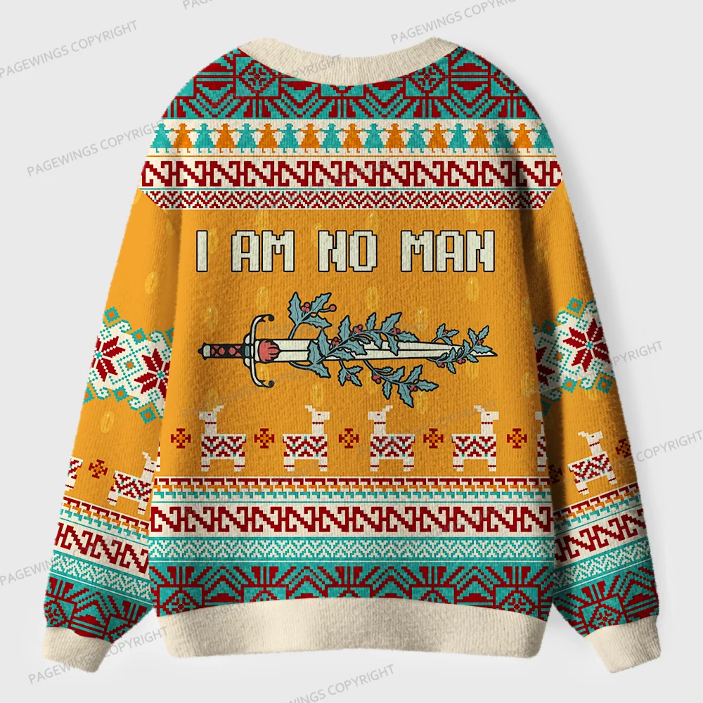 Pagewings I Am No Man Unisex Ugly Cardigan Sweaters