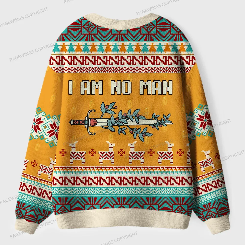 Pagewings I Am No Man Unisex Ugly Cardigan Sweaters