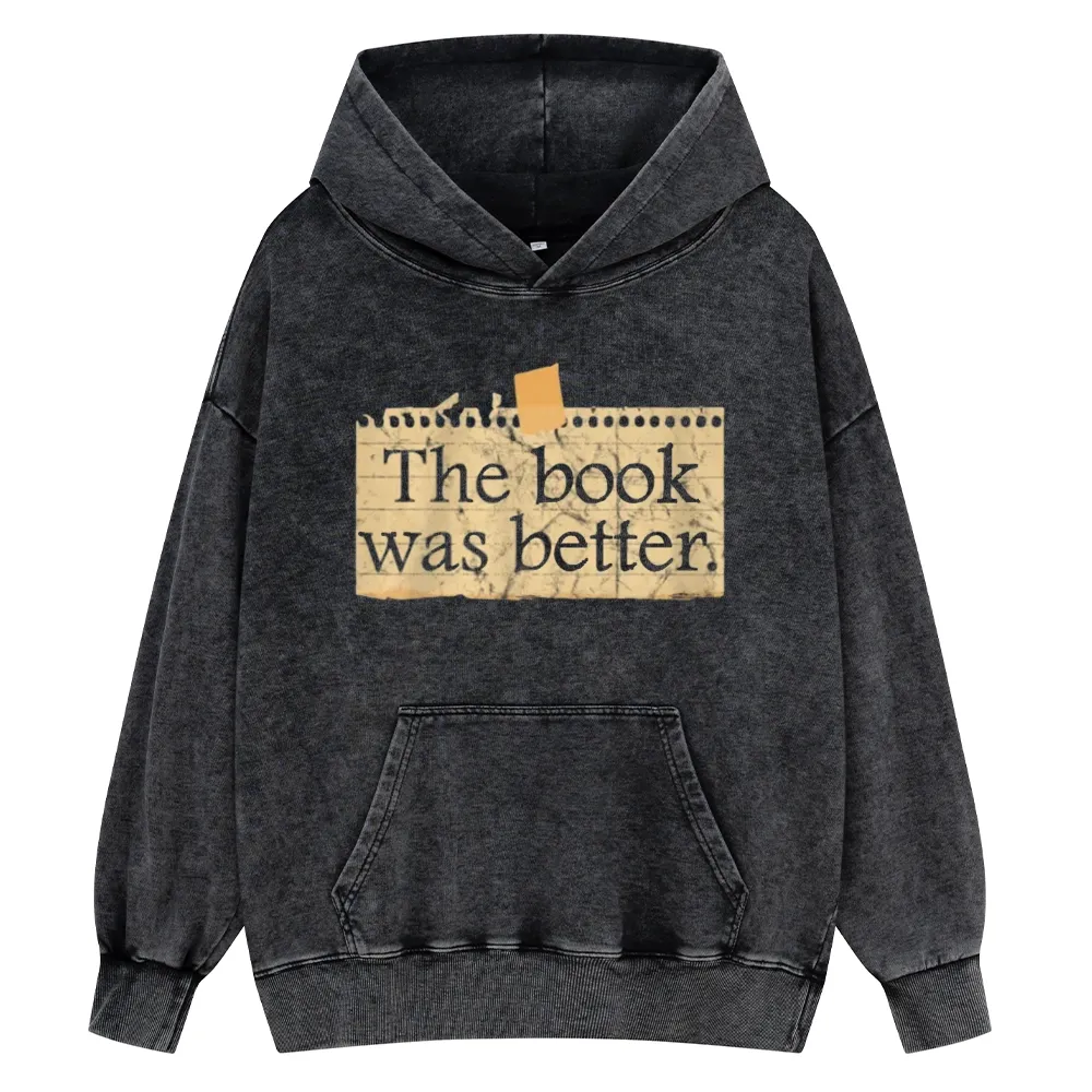 Pagewings The Book Was Better Unisex Washed Hoodie