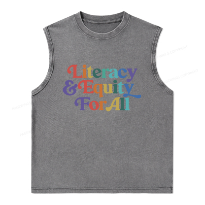 Pagewings  Literacy & Equity For All Unisex Washed Tank Top
