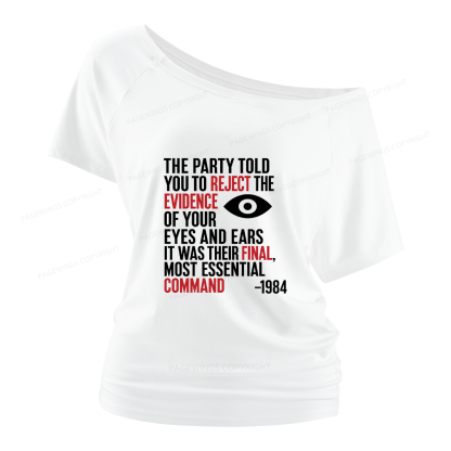 Pagewings Dystopia Quote Women Off Shoulder T-shirts