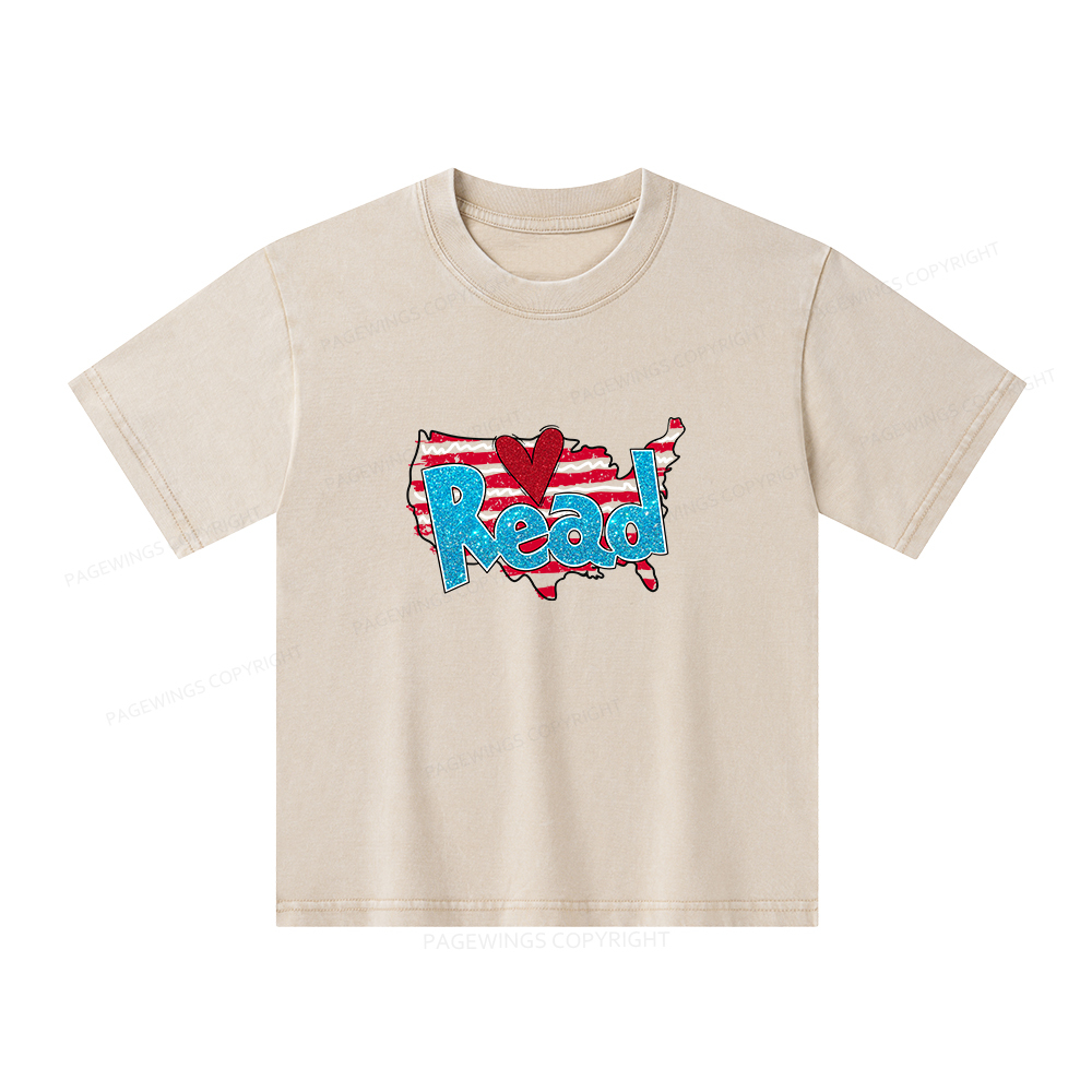 Pagewings Reading Day Shirt Unisex Kids Washed T-shirt