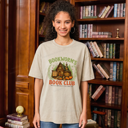 Pagewings Bookworm's Book Club Unisex Washed T-shirt