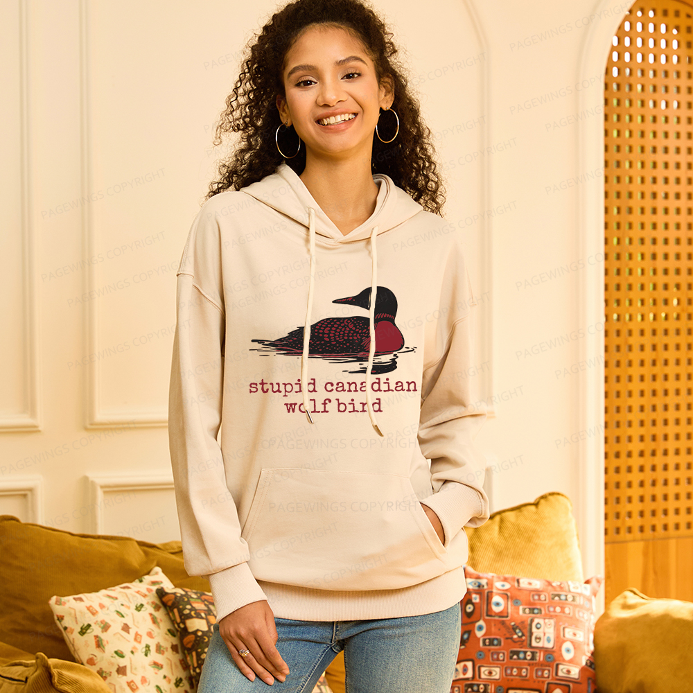 Pagewings Stupid Canadian Wolf Bird Unisex Classic Hoodie