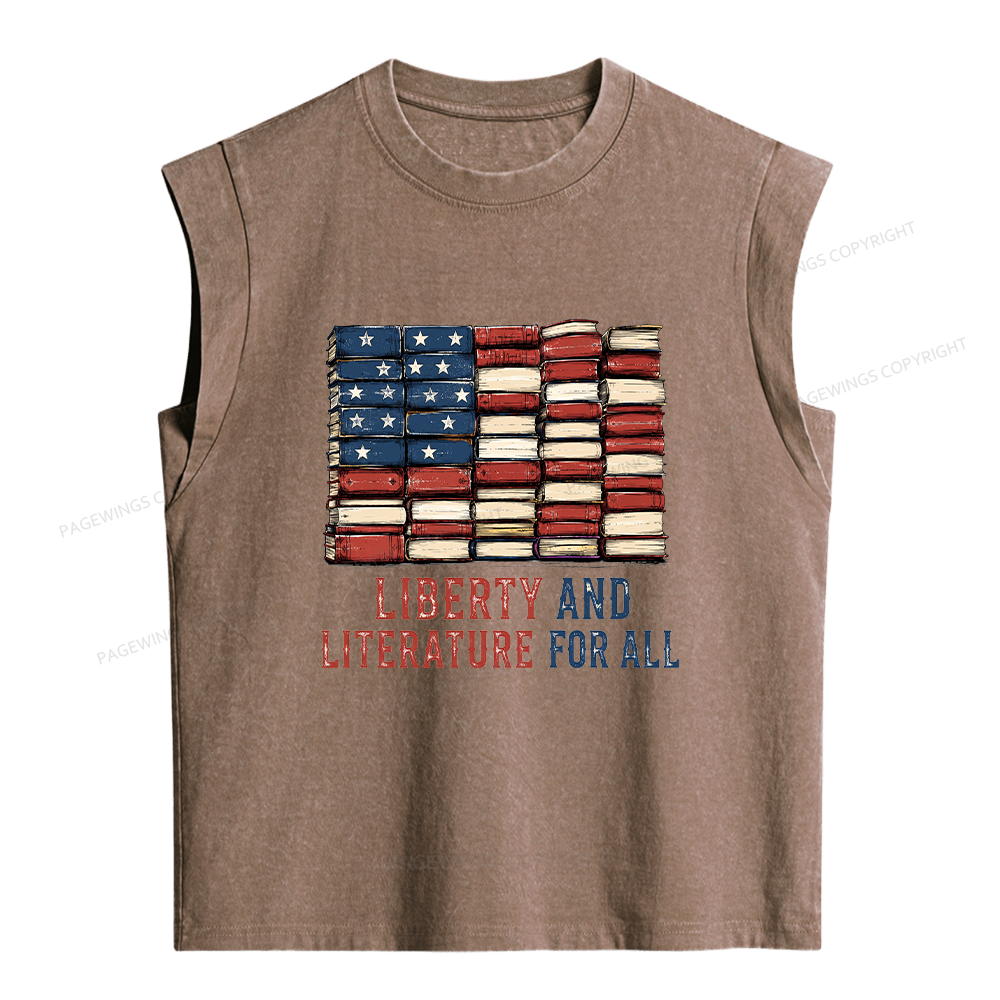 Pagewings Liberty and Literature Women's Washed Tank Top