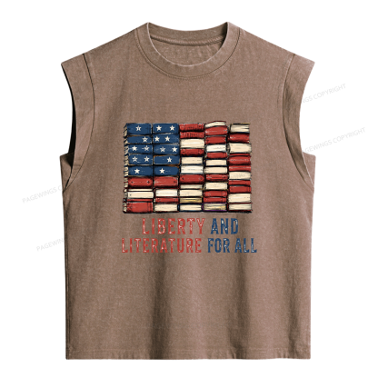 Pagewings Liberty and Literature Women's Washed Tank Top