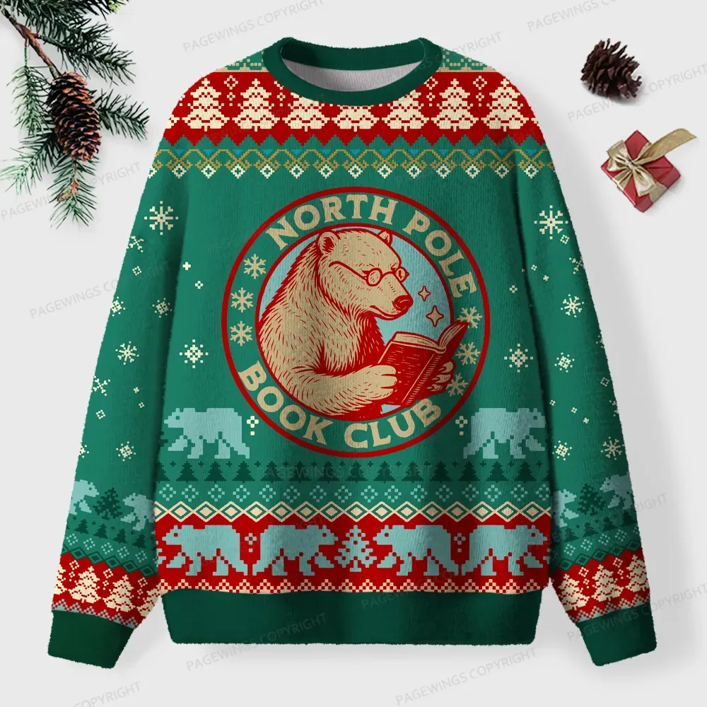Pagewings North Pole Book Club Unisex Ugly Knit Sweatshirt