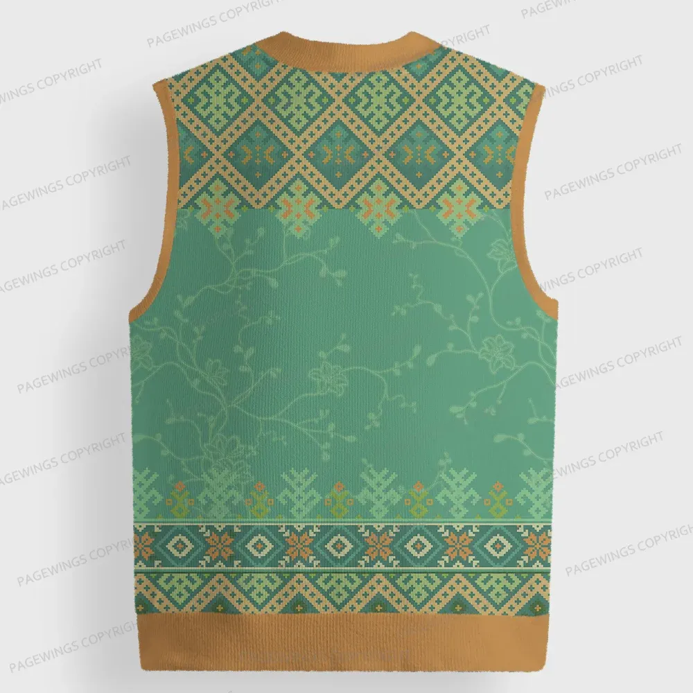 Pagewings Fireheart Unisex V-Neck Ugly Knit Vest