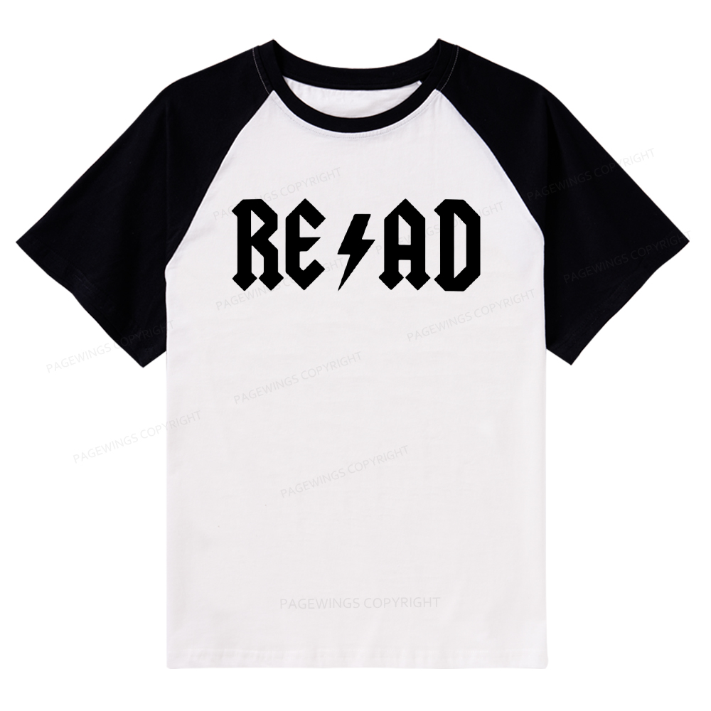 Pagewings Read Back In The Library "rock And Roll Raglan T-shirt