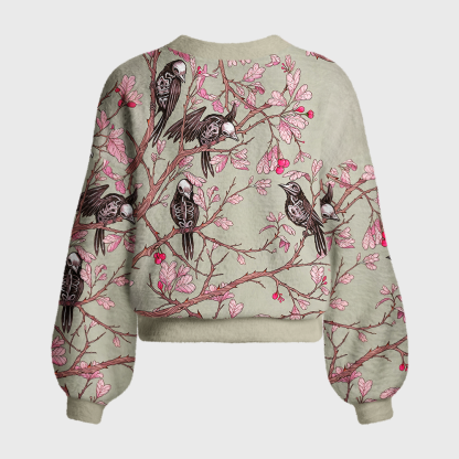 Pagewings Reading Crow Women's Cardigan Sweater