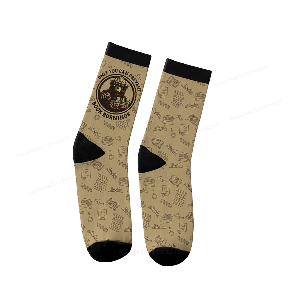 Pagewings Only You Can Prevent Book Burnings Socks