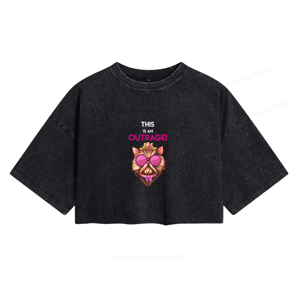 Pagewing Sci Fi Books Lover Women's Washed Cropped T-shirt