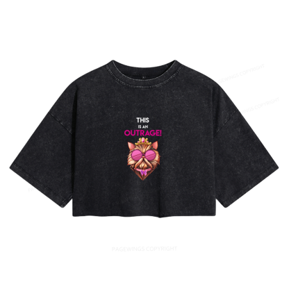 Pagewing Sci Fi Books Lover Women's Washed Cropped T-shirt