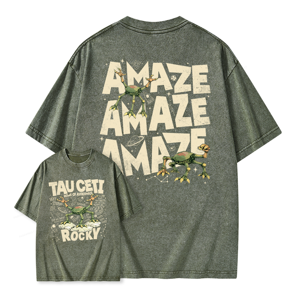 Pagewings Rocky Tau Ceti Home of Astrophage Unisex Washed T-shirt