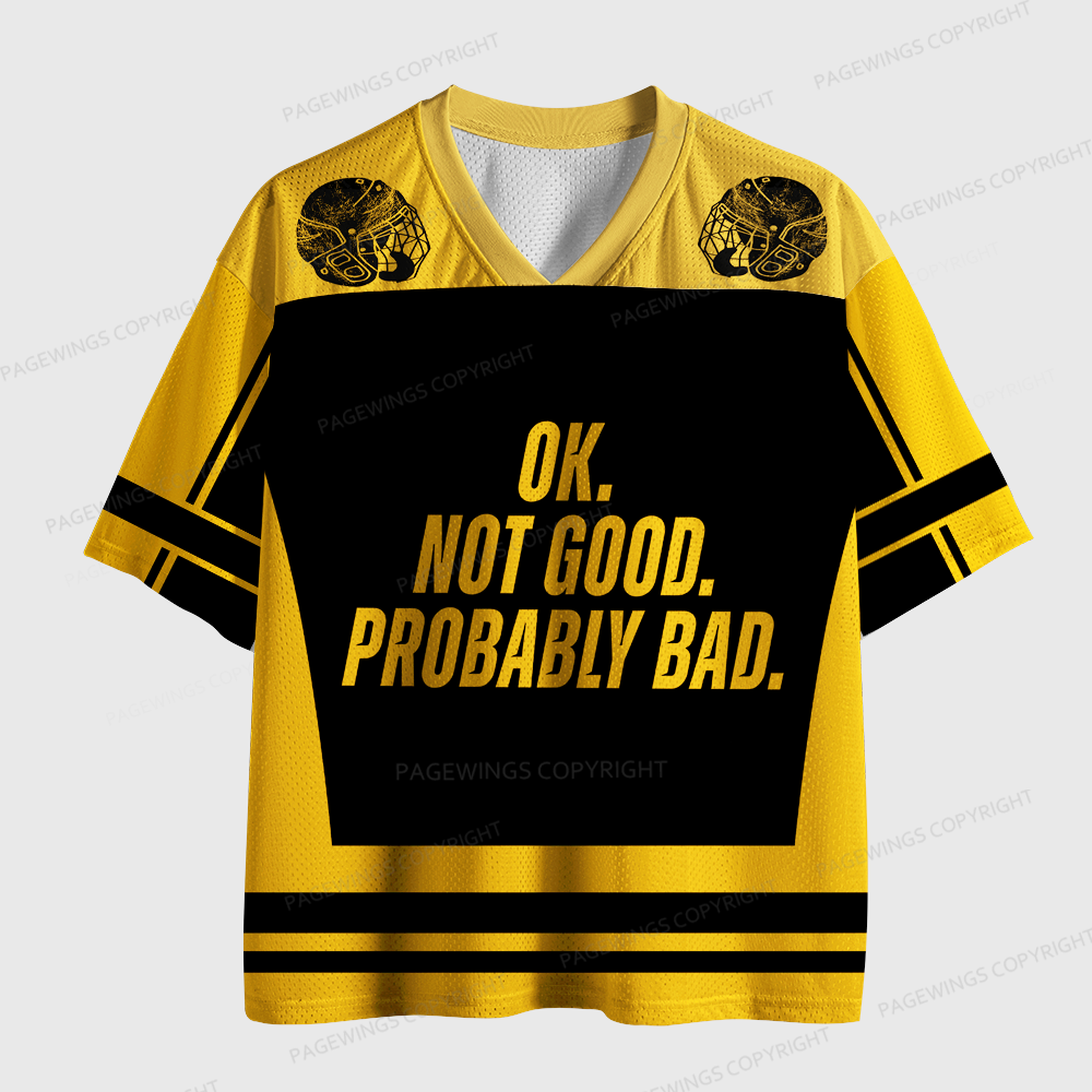 Pagewings Ok Not Good Probably Bad Unisex Mesh Jersey