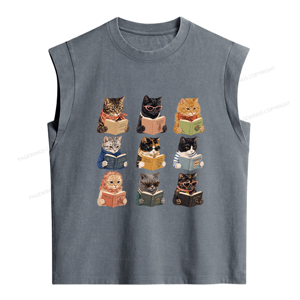 Pagewings Fashion Book Lover Women's Washed Tank Top