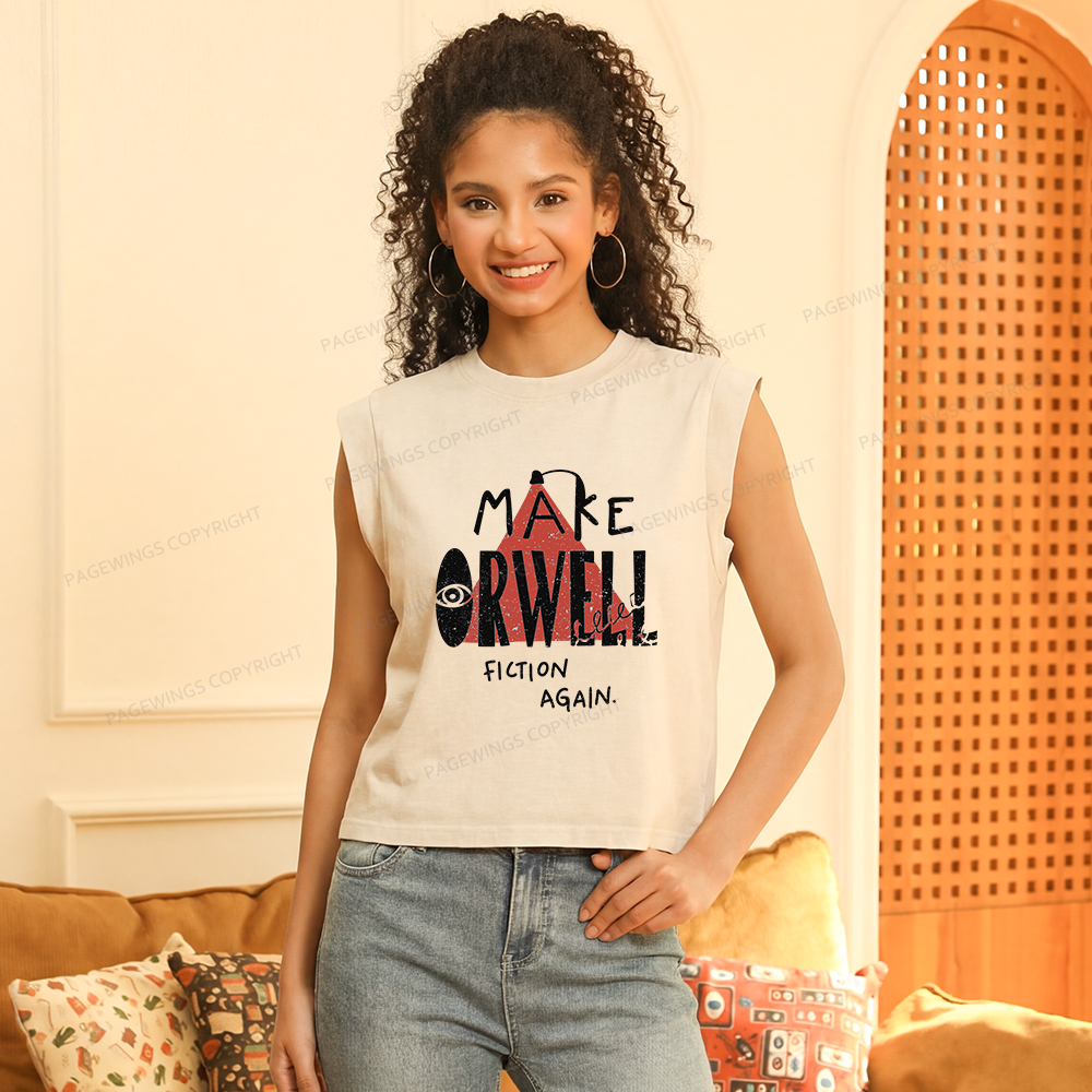 Pagewings Make Orwell Fiction Again Women's Washed Tank Top
