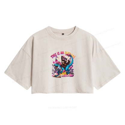 Pagewings This Is An Outrage Women's Washed Cropped T-shirt