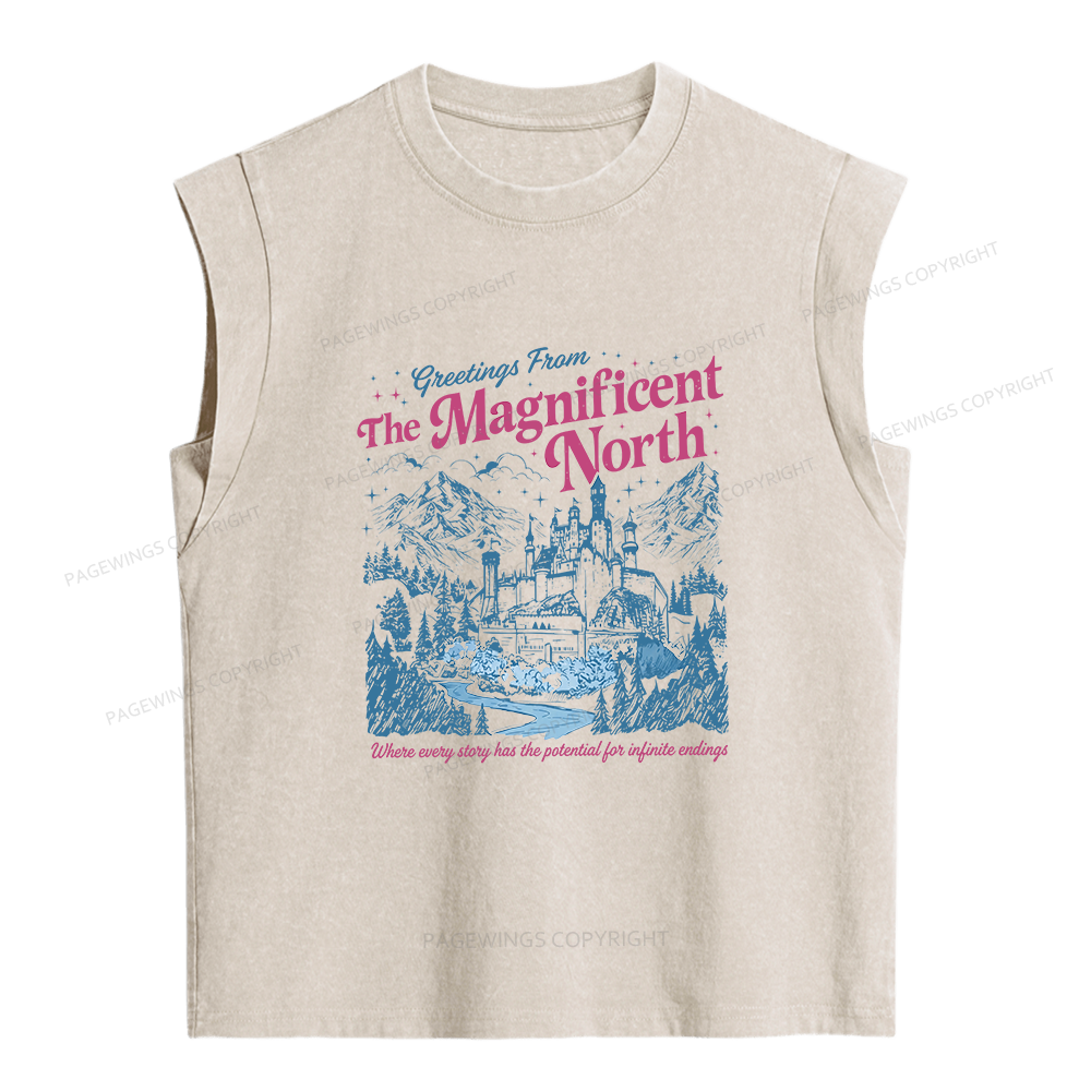 Pagewings Haunted Library Women's Washed Tank Top