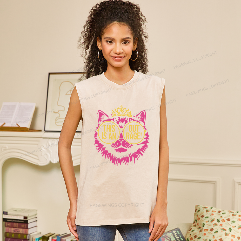 Pagewings This is an Outrage Unisex Washed Tank Top