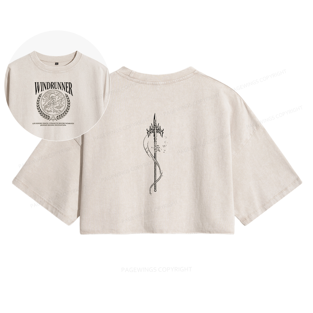 Pagewings Journey Before Destination Women's Washed Cropped T-shirt