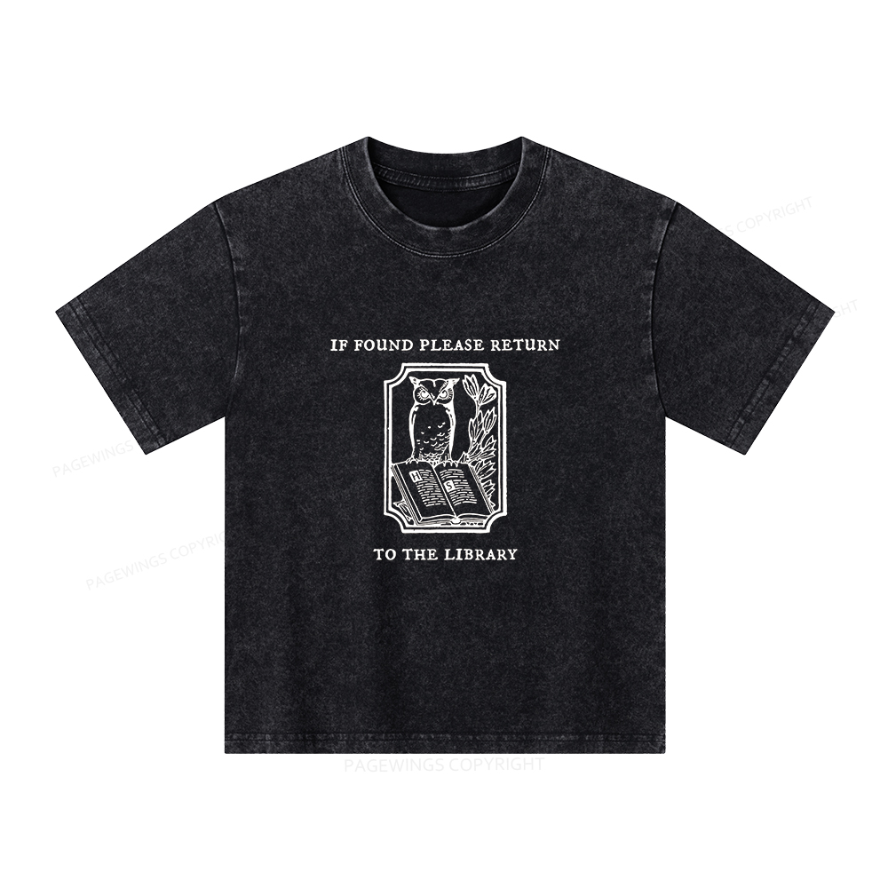 ]Pagewings Librarian Gift Owl Book Shirt Unisex Kids Washed T-shirt