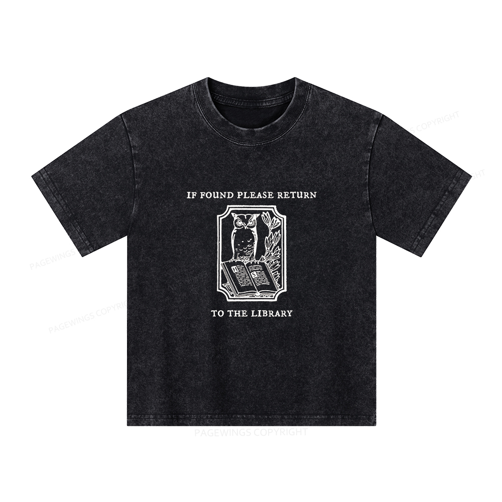 ]Pagewings Librarian Gift Owl Book Shirt Unisex Kids Washed T-shirt