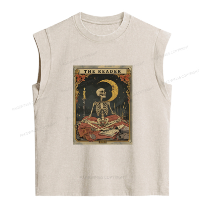 Pagewings The Reader Tarot Card Women's Washed Tank Top