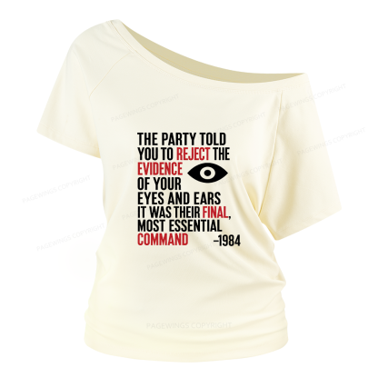 Pagewings Dystopia Quote Women Off Shoulder T-shirts