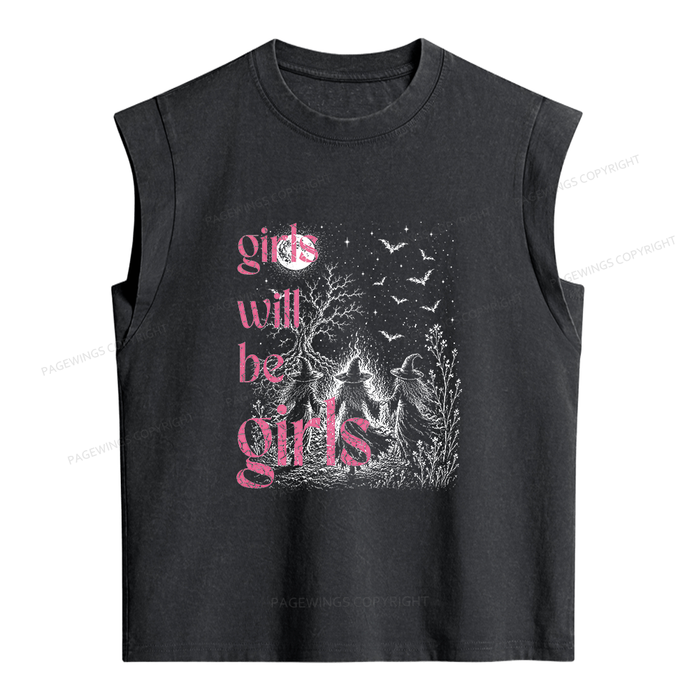 Pagewings Girls Will Be Girls Women's Washed Tank Top