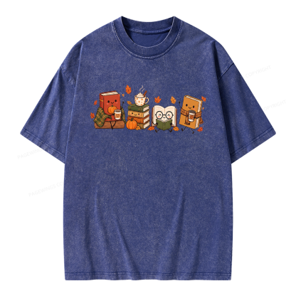 Pagewings Cozy Book Lover Unisex Washed T-shirt