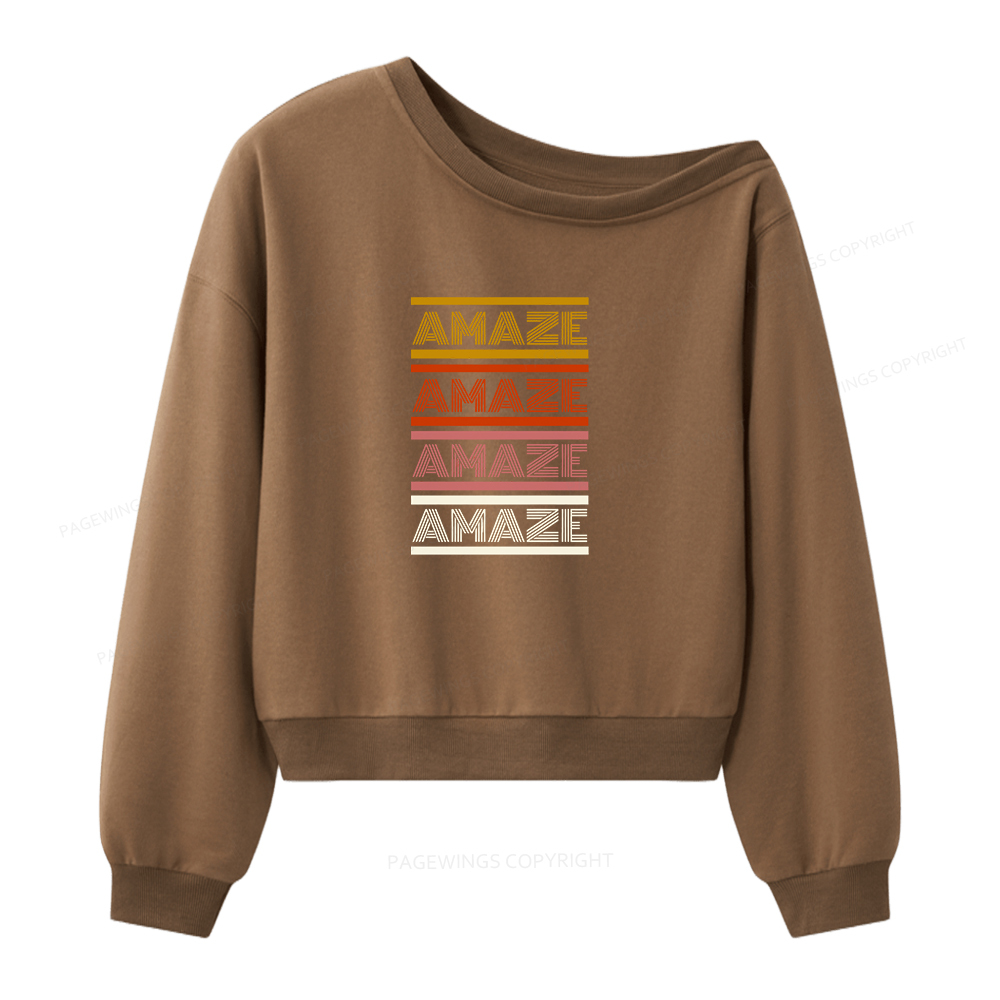 Pagewings Amaze Women Off  Shoulder Sweatshirt