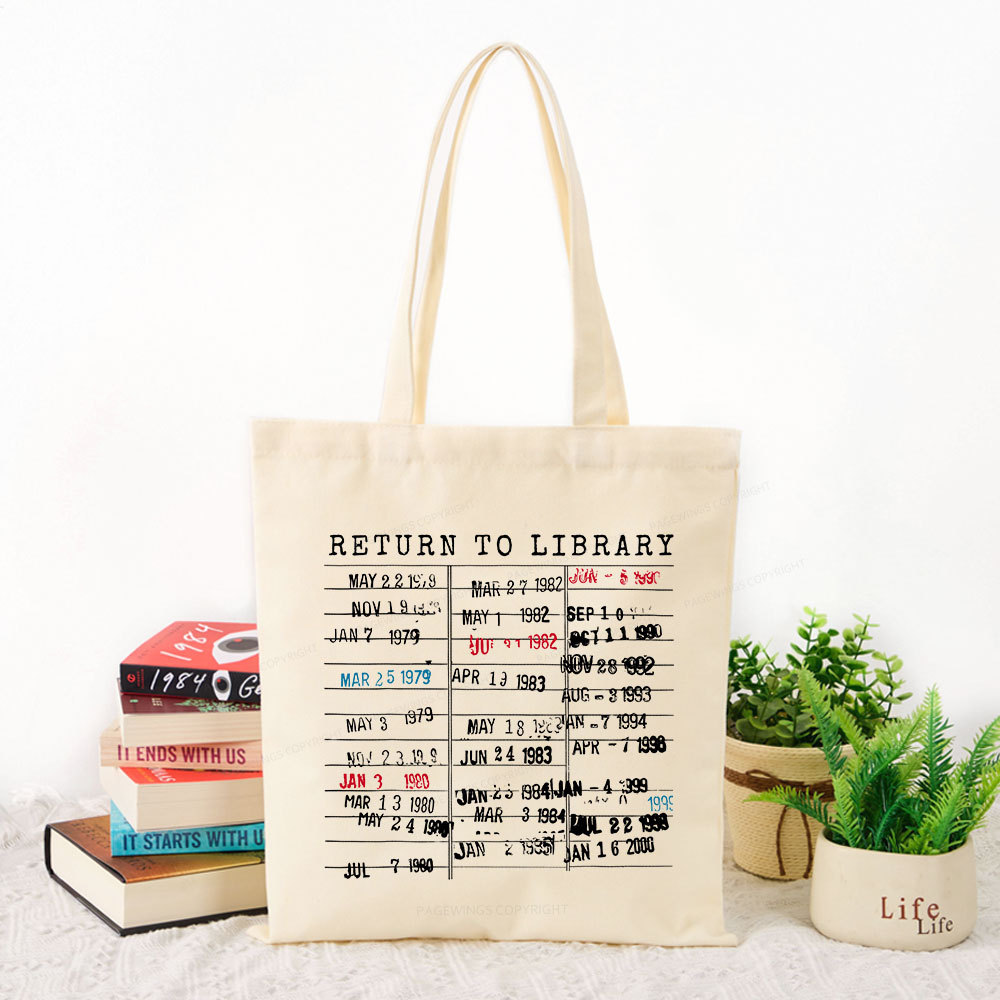 Pagewing Return To Library Tote Bag