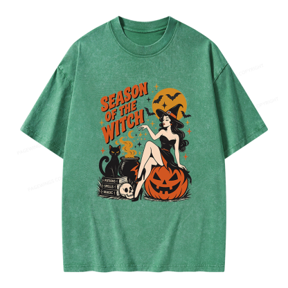 Pagewings Season Of The Witch Unisex Washed T-shirt