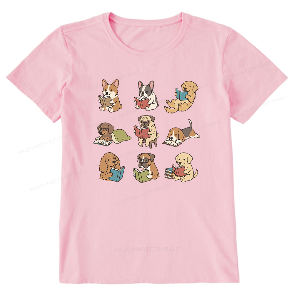 Pagewings Funny Dog Reading Unisex Classic T-shirt
