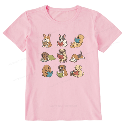 Pagewings Funny Dog Reading Unisex Classic T-shirt