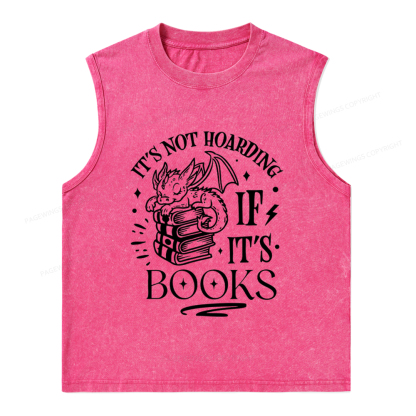 Pagewings It's Not Hoarding If It's Books Unisex Washed Tank Top