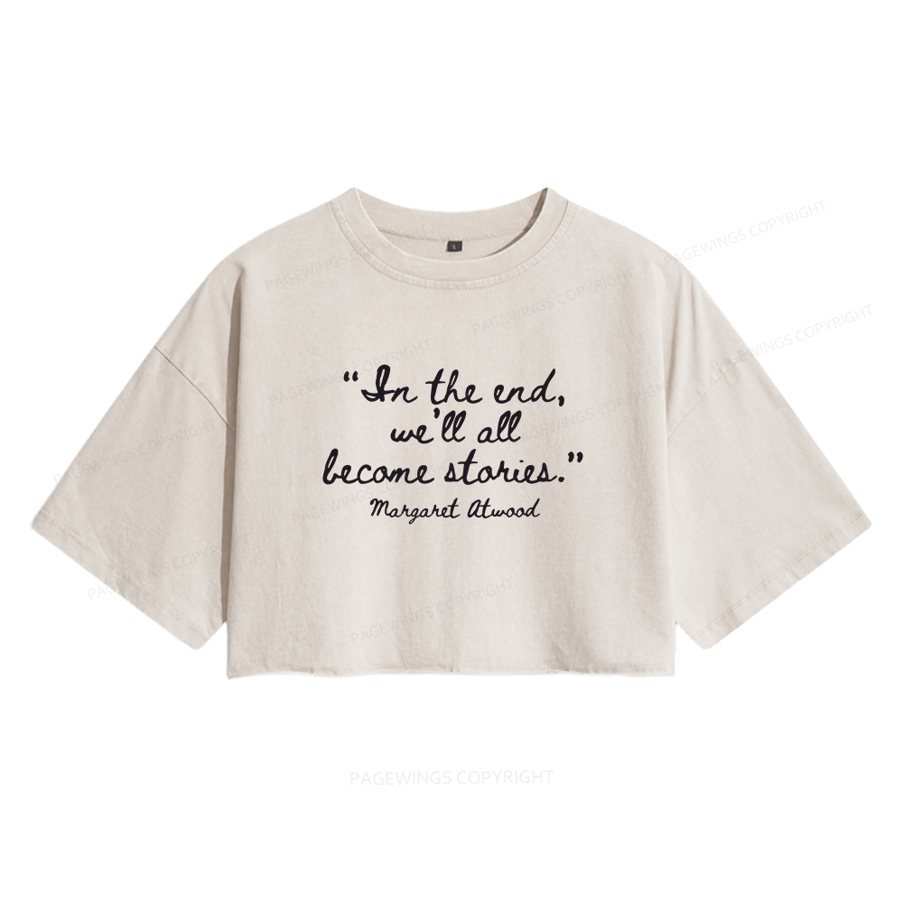 Pagewings Inspirational Quote Women's Washed Cropped T-shirt