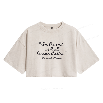 Pagewings Inspirational Quote Women's Washed Cropped T-shirt
