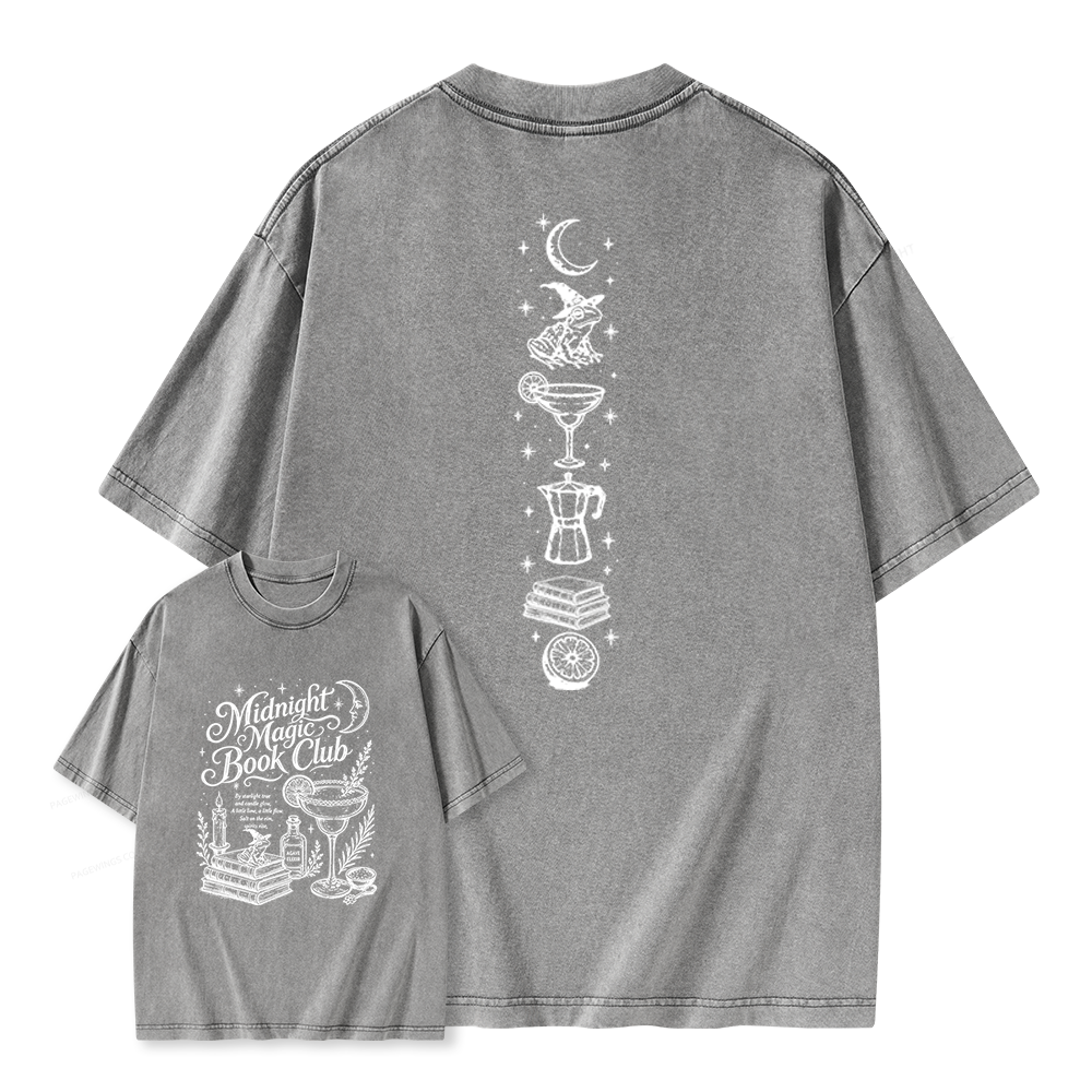 Pagewings Midnight Magic Book Club Unisex Washed T-shirt