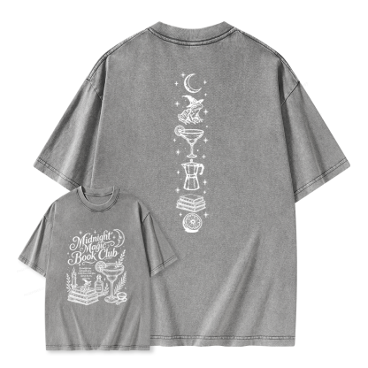 Pagewings Midnight Magic Book Club Unisex Washed T-shirt