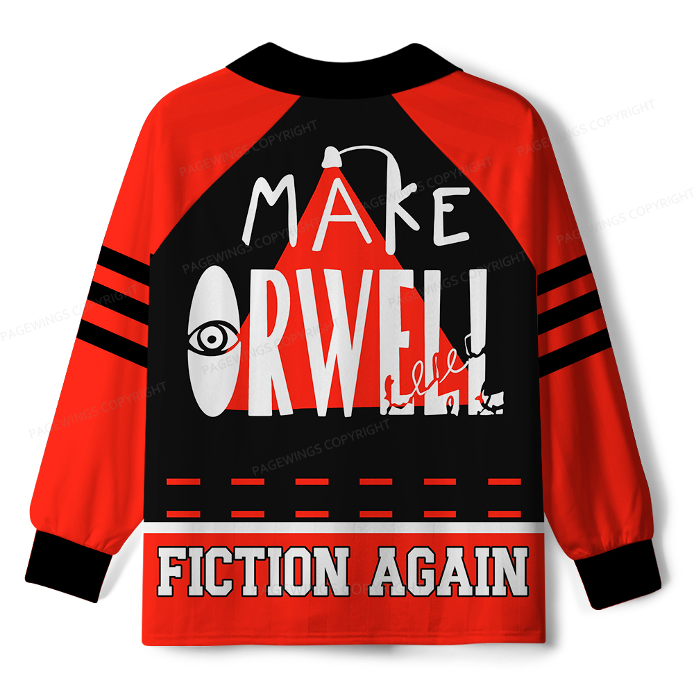 Pagewings Make Orwell Fiction Again Unisex Long Sleeve Jersey