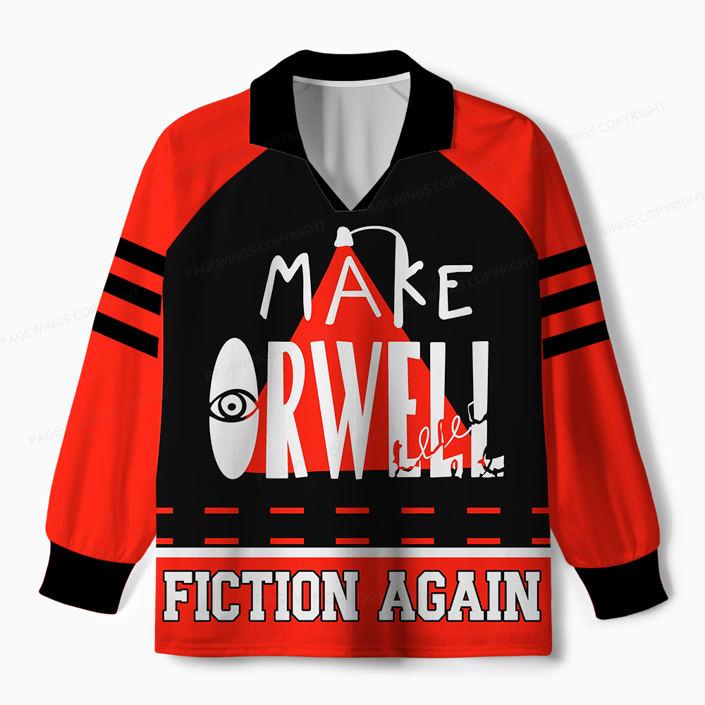 Pagewings Make Orwell Fiction Again Unisex Long Sleeve Jersey