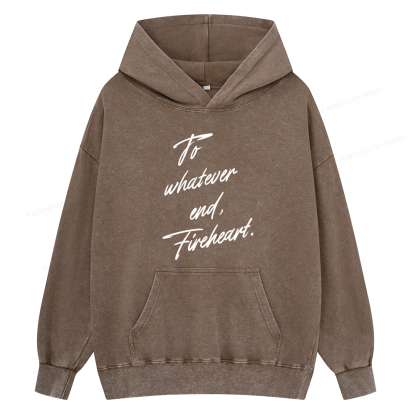 Pagewings To Whatever End Fireheart Unisex Washed Hoodie