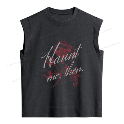 Pagewings Haunt Me Women's Washed Tank Top