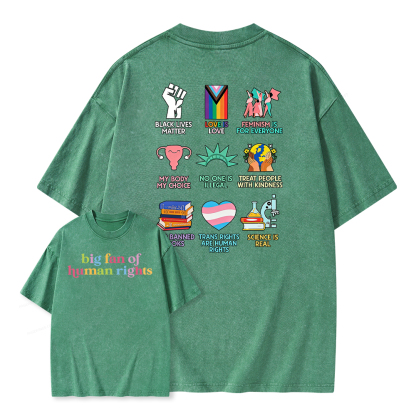 Pagewings Big Fan Of Human Rights Unisex Washed T-shirt