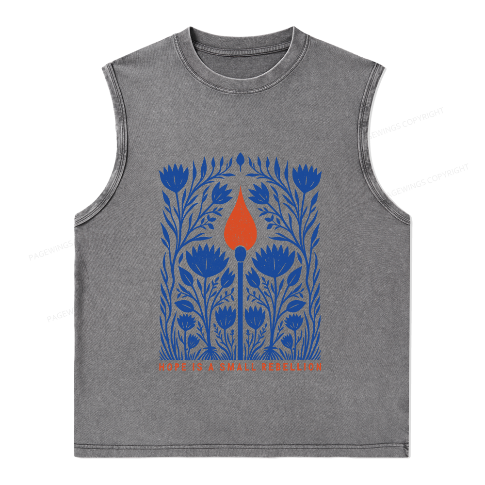 Pagewings Hope Is A Small Rebellion Unisex Washed Tank Top
