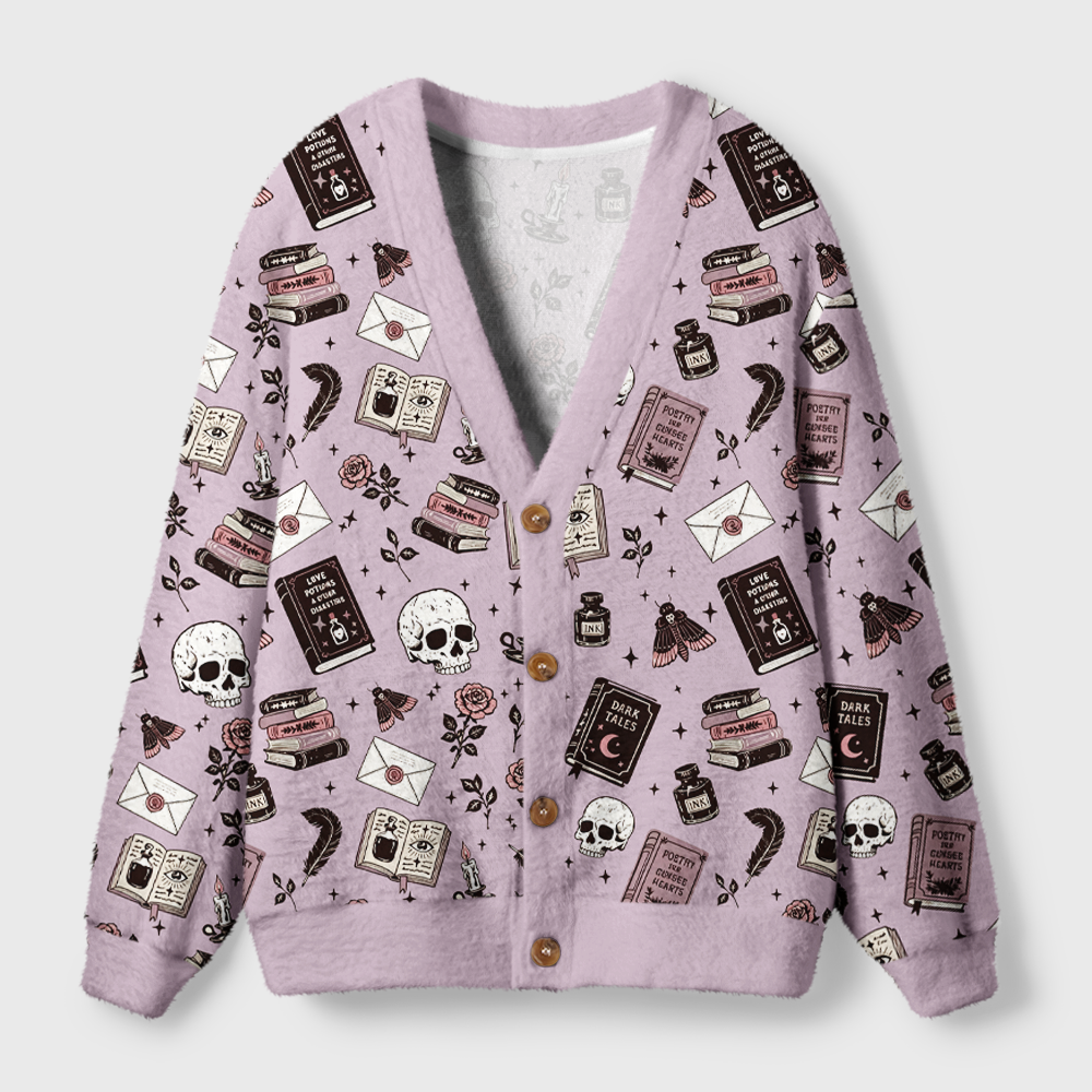 Pagewings Dark Romance Light Knit Unisex Cardigan Sweaters