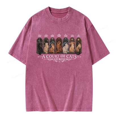 Pagewings A Court of Cats And Roses Unisex Washed T-shirt