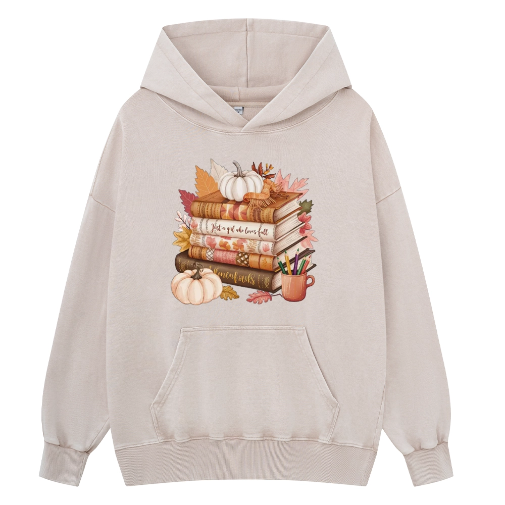Pagewings Thanksgiving Fall Pumpkin Unisex Washed Hoodie